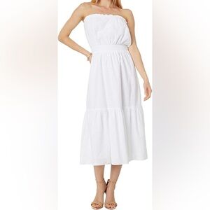 LILLY PULITZER Nikole Strapless Eyelet Midi Dress